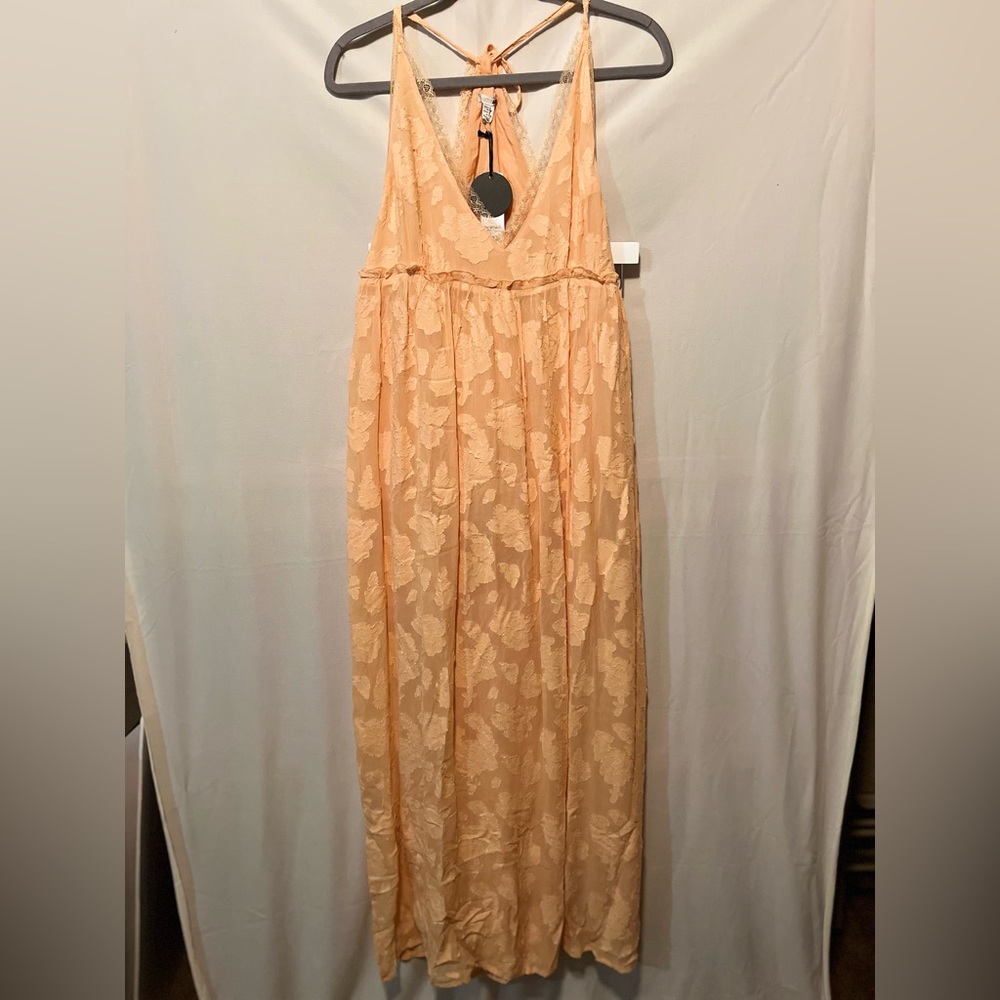 Amuse Society Peach Floral Maxi Dress